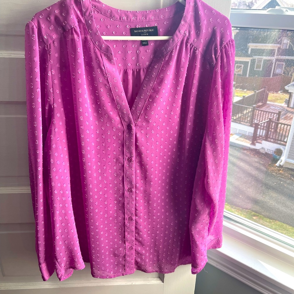 Banana Republic purple sheath blouse
